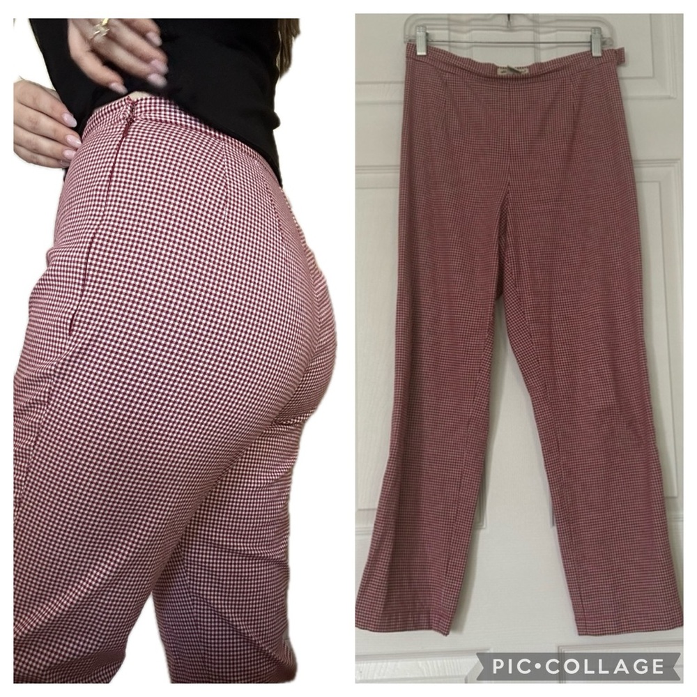 Eddie Bauer Red Gingham Straight-Leg Pants